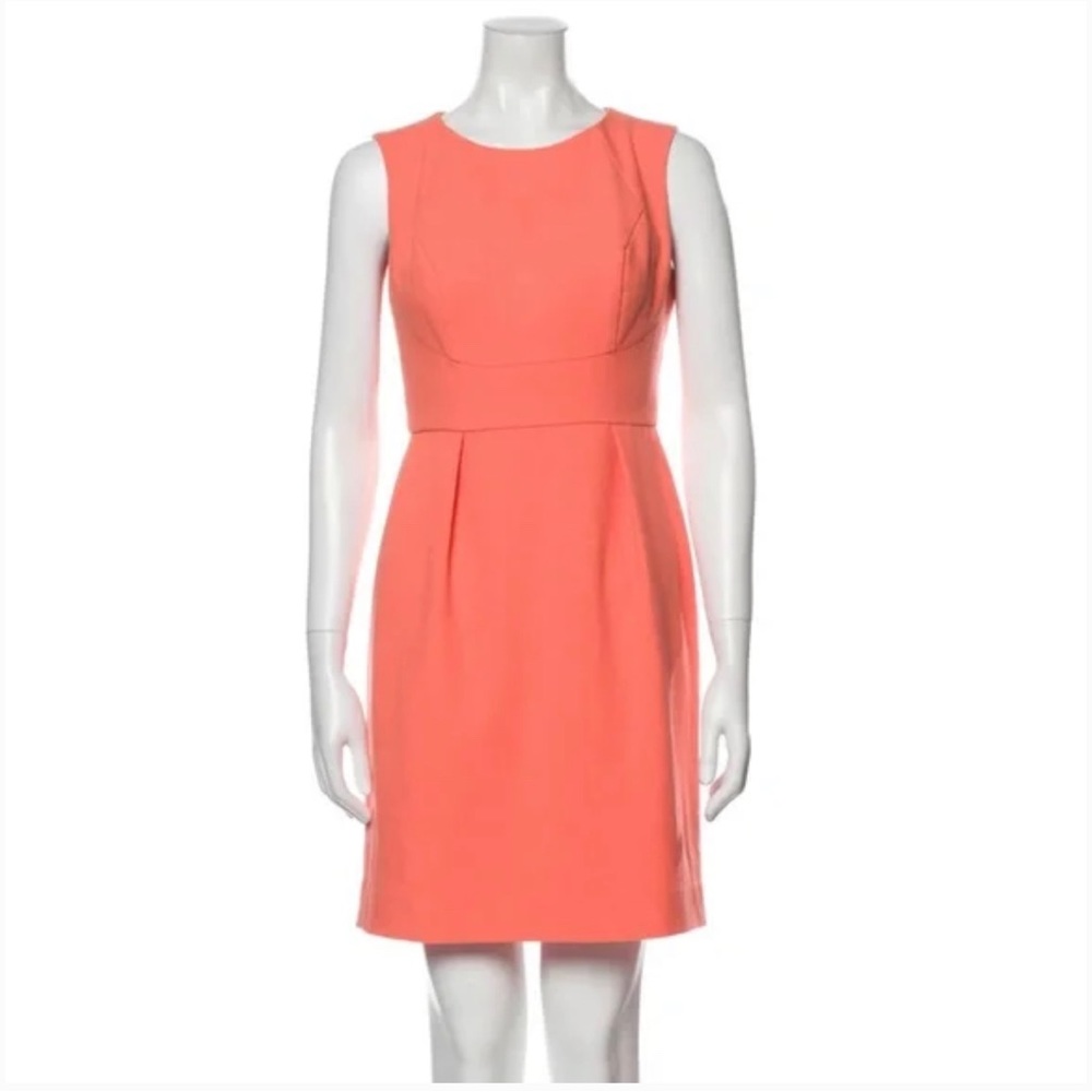 Shoshanna Cap Sleeve Cut Out Back Sheath Dress, Coral, size 2